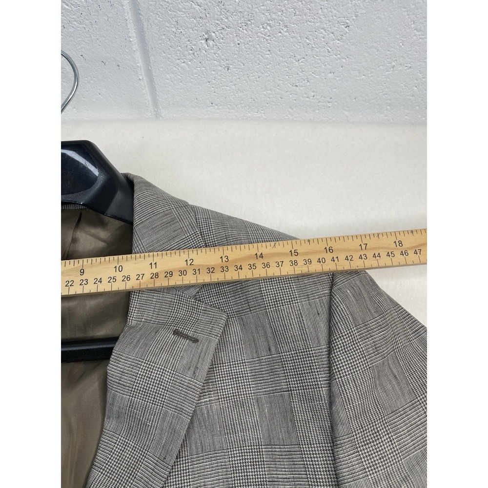 Lauren Ralph Lauren Men's Linen Blazer 40R Gray Check Slim Fit 2Btn Notch - Picture 8 of 13